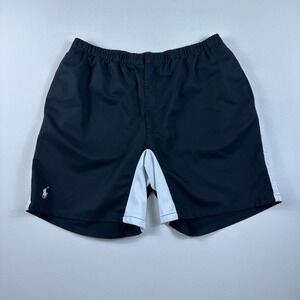 Polo Ralph Lauren Shorts Men's XL Black‎ Vented Hybrid Pony Running Gym